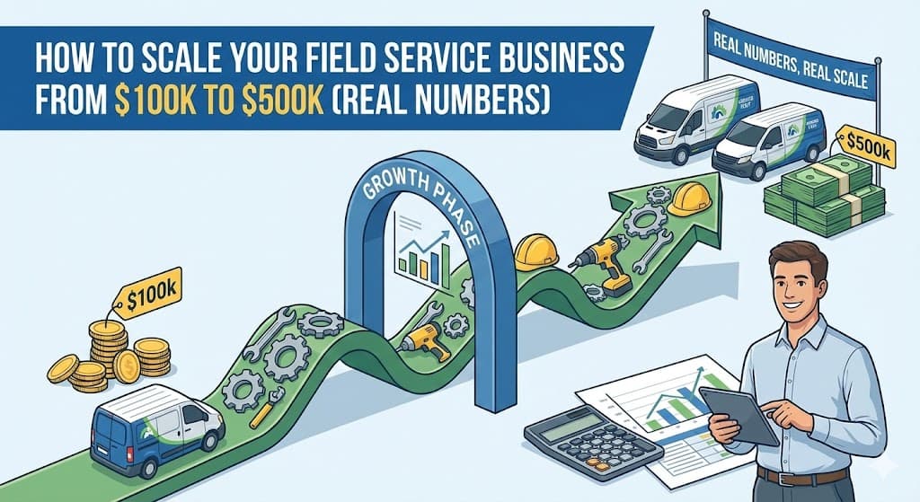 How to Scale Your Field Service Business from $100K to $500K (Real Numbers)